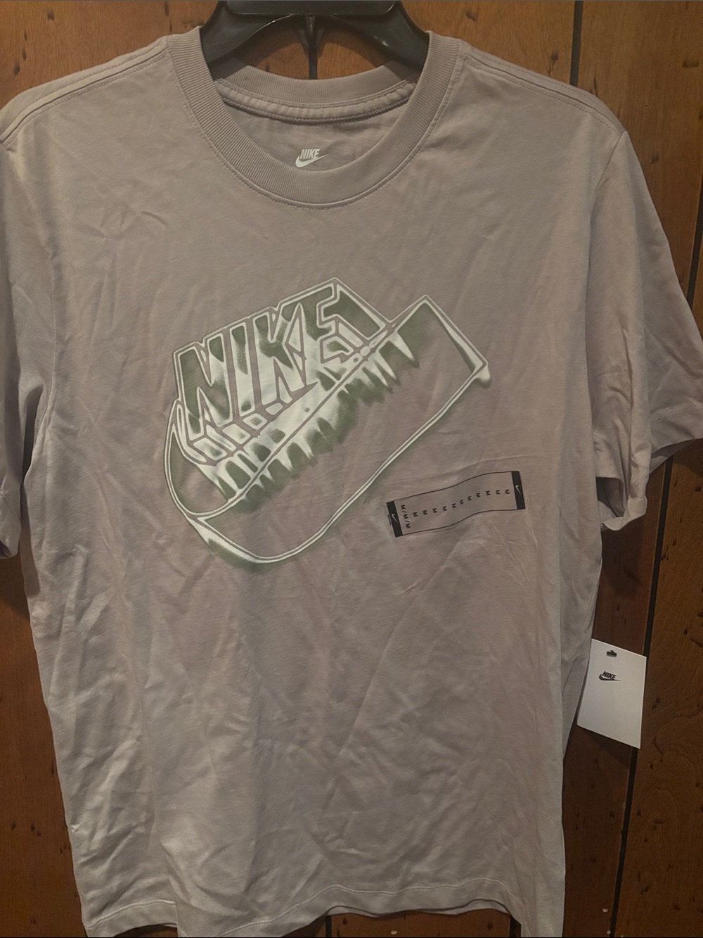 Nike Men’s Short-Sleeve Crewneck T-Shirt in light tan with Sneaker Graphic